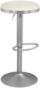 Meridian Furniture Brody Brushed Chrome/White Adjustable Stool-0