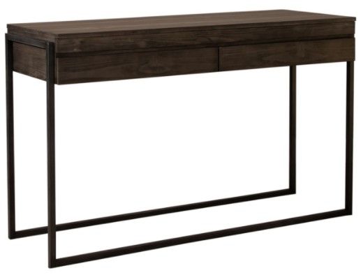 Liberty Furniture Gateway Weathered Gray Sofa Table with Black Metal Frames-0