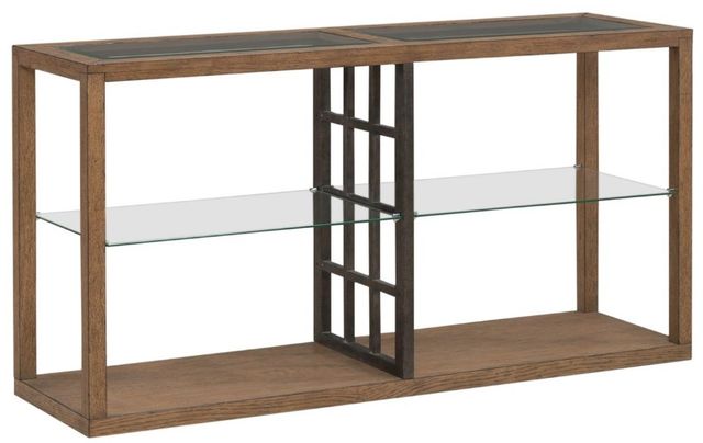 Liberty Furniture Bayhill Trellis Glass Top Sofa Table with Black/Honey Base-0