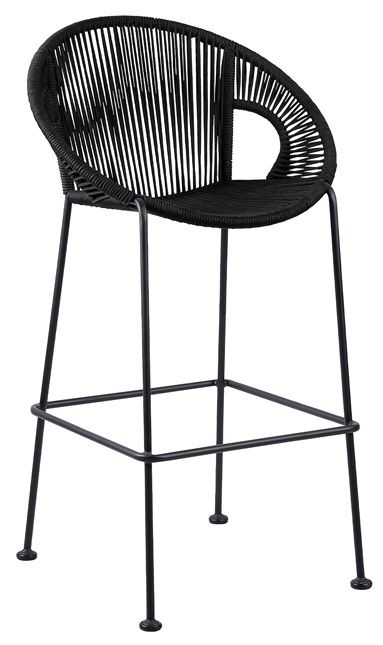 Armen Living Acapulco 30" Black Bar Stool-0