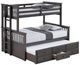Furniture of America® University Stain Gray Twin/Full Bunk Bed-0