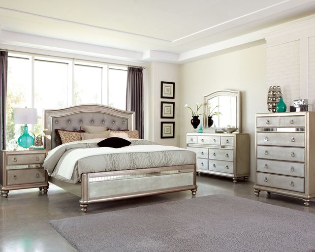 Coaster® Bling Game 5 Piece Metallic Platinum Bedroom Set-0