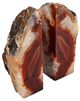 A & B Home 2-Piece Brown/Red Agate Bookend Set-0