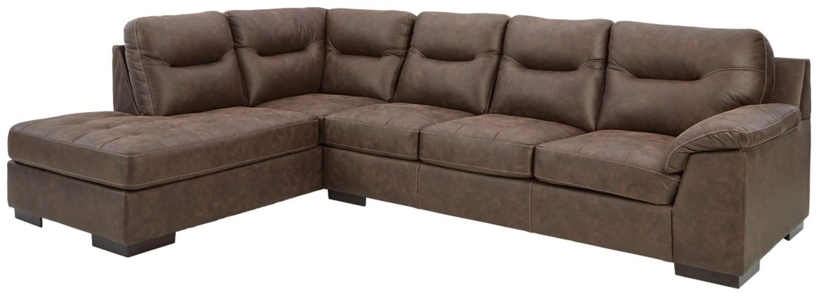 Signature Design by Ashley® Maderla 2-Piece Walnut Left-Arm Facing Sofa Sectional and Chaise