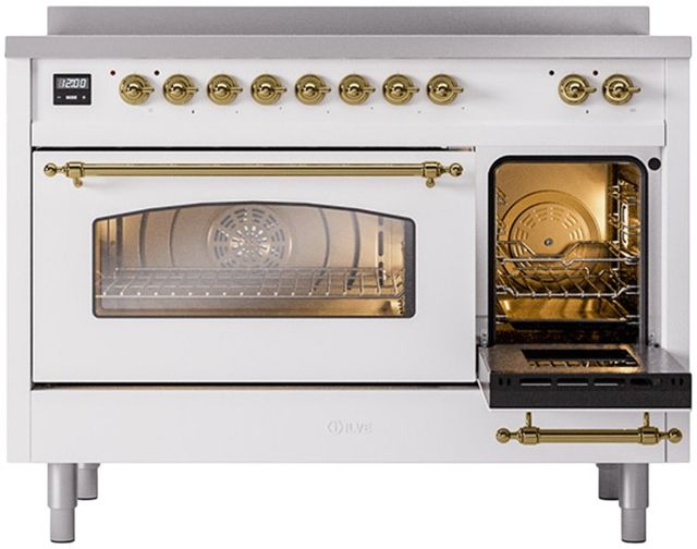 Ilve® Nostalgie II Series 48" White Pro Style Induction Range-3