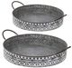 A & B Home Grey Round Trays -0