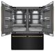 ZLINE Autograph Edition 60" 32.2 Cu. Ft. Black Stainless Steel French Door Built-In Bottom Freezer Refrigerator with Water Dispenser and Ice Maker in Graphite Gray Interior and Polished Gold Helix Handles-2