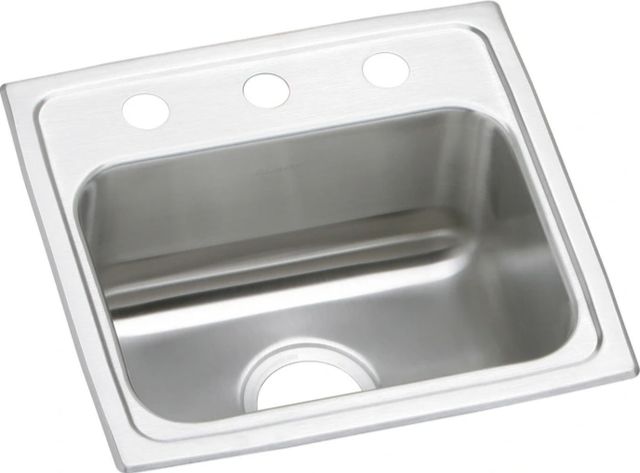 Elkay Celebrity® Brushed Satin 17" x 16" x 7-1/8" 2-Hole Single Bowl Drop-In Sink-0