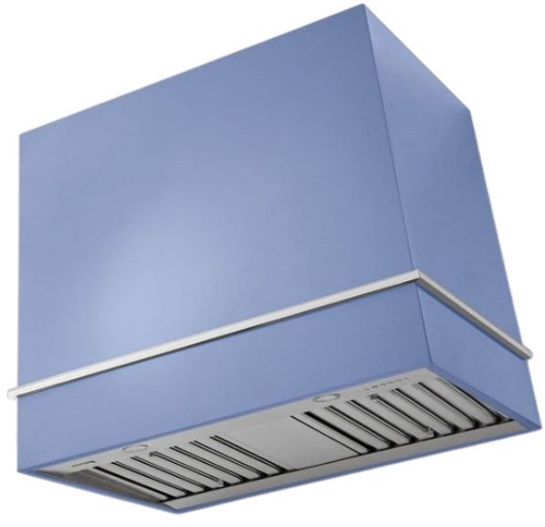 AGA Loge 36" Carnaby Blue Wall Mounted Range Hood with Polished Chrome Trim-0