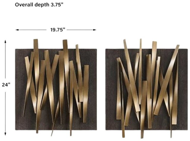 Uttermost® Crosshatch 2-Piece Gold Wall Decor Set-2
