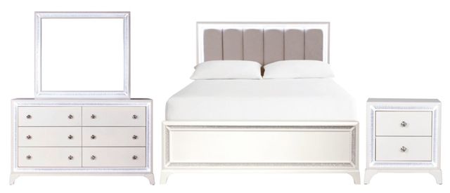 Steve Silver Co. Cassie 4-Piece Pearl King Panel Bedroom Set-0