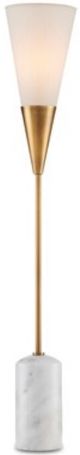 Currey & Company Martini Torchiere Antique Brass/Off-White Table Lamp-0