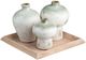 Crestview Collection Ivy 4-Piece White/Tan Vase and Tray Set-0