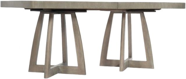 Hooker® Furniture Affinity Greige Sand Blasted Rectangular Pedestal Dining Table-0