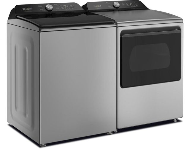 Whirlpool® Radiant Silver Top Load Washer & Electric Dryer Laundry Pair-2