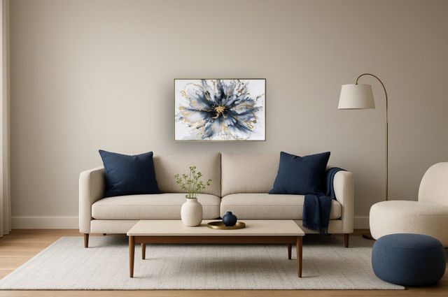 Classy Living Outspoken Golden Midnight Bloom Wall Art-1