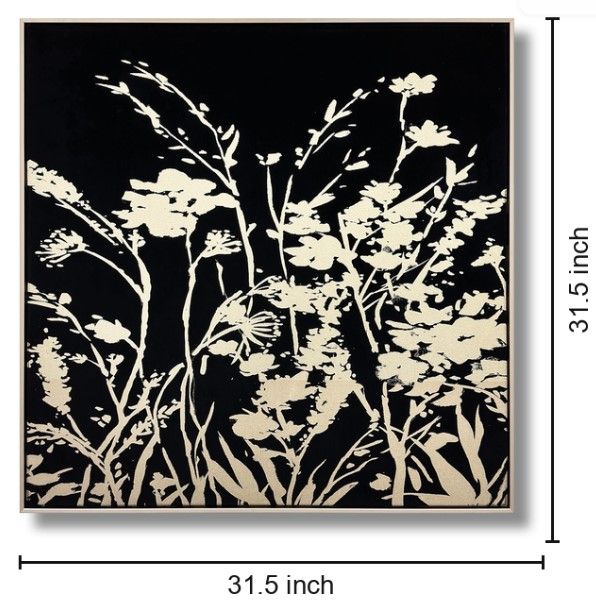 Classy Living Dramatic Botanical Noir Glow Wall Art-2