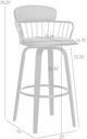 Armen Living Willow Black/Gray Swivel Counter Stool-2