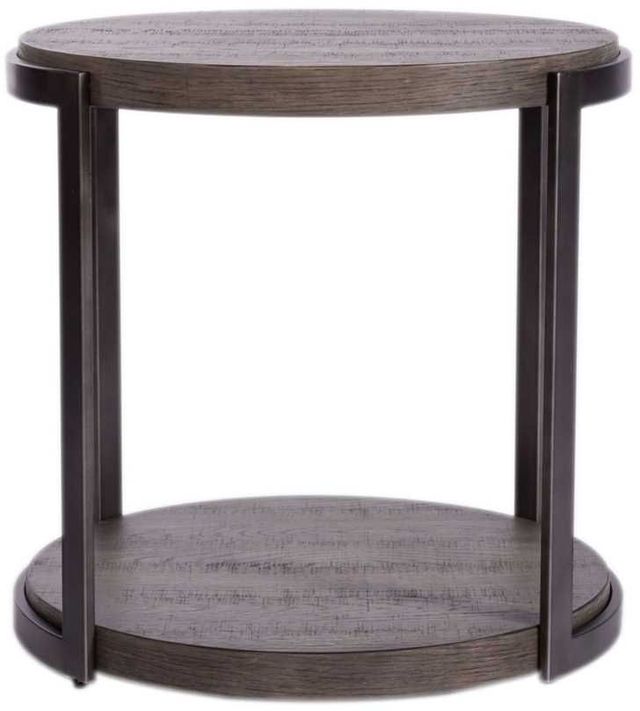 Liberty Furniture Modern View Gauntlet Gray Round End Table-2