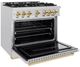 ZLINE Classic Autograph Edition 36" Satin Stainless Steel Pro Style Gas Range with Polished Gold Accents-3