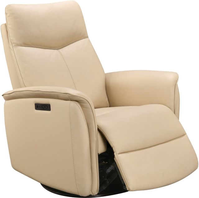 Leather Italia™ Cambria Inman Cream Power Swivel Glider Recliner-0