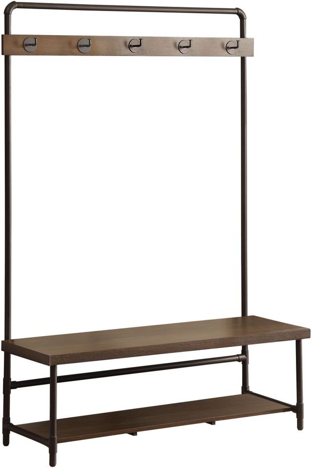 Coaster® Alise Chestnut/Dark Bronze Hall Tree with 5 Coat Hooks