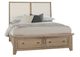 Vaughan-Bassett Woodbridge Shadow Gray/White Queen Upholstered Panel Storage Bed-0