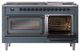 Ilve® Nostalgie II Noblesse 60'' Blue Gray Pro Style Dual Fuel Range with Burnished Trim-4