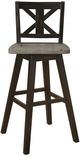 Mazin Furniture Amsonia Black/Distressed Gray Swivel Bar Chair-2