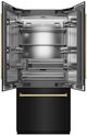 ZLINE Autograph Edition 36" 19.6 Cu. Ft. Black Stainless Steel Built-In French Door Refrigerator with Polished Gold Accents-2