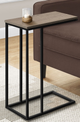 Monarch Specialties Inc. Dark Taupe 25"H Accent Table with Black Metal Base-2