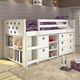 Donco Kids Circles White Twin Low Loft Bed-2