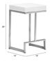 Zuo® Darwen White Counter Stool-4