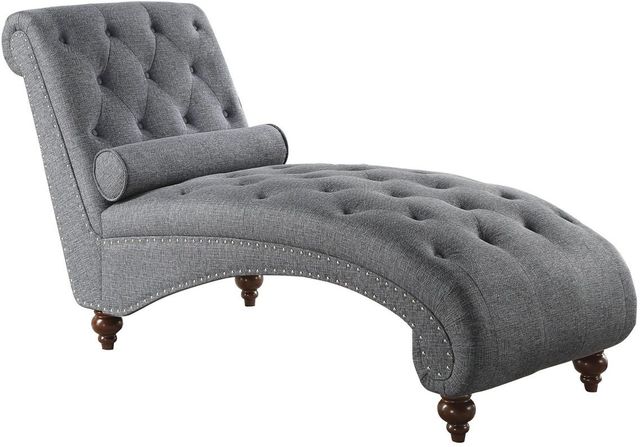 Mazin Furniture Bonne Gray Chaise with Pillow-0