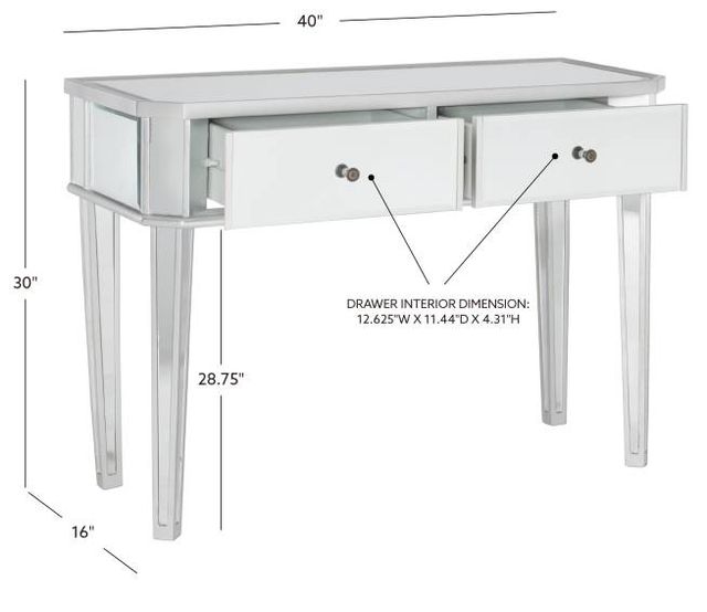 Powell® Silver Mirrored Console Table-1