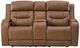 Signature Design by Ashley® Knightington Caramel Power Reclining Loveseat with Audio Console-1