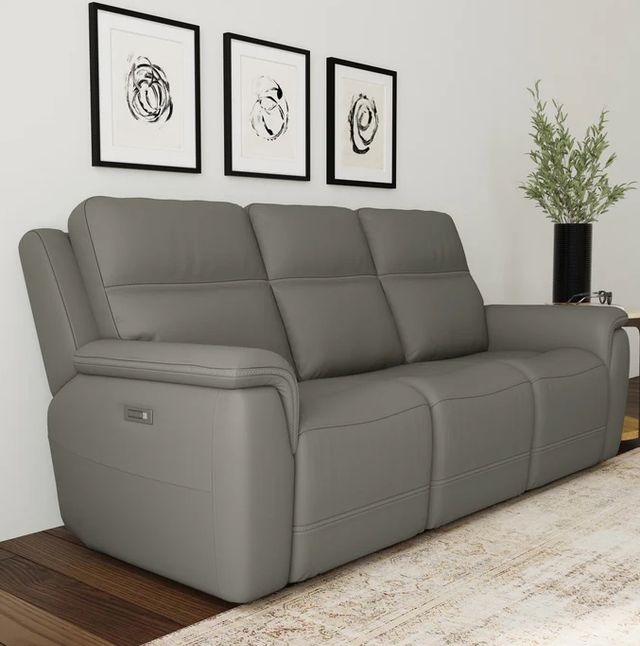 Flexsteel® Sawyer Gray Power Reclining Sofa with Power Headrests and Lumbar-1