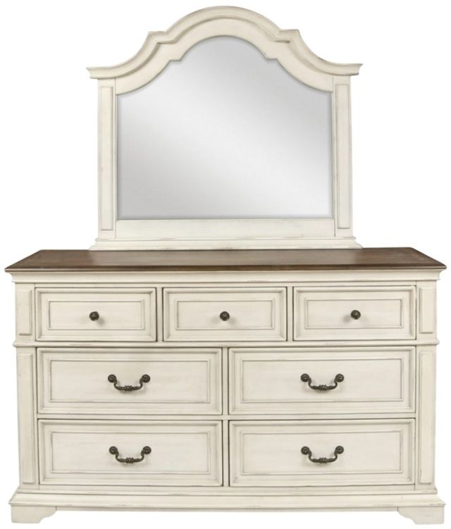 New Classic® Home Furnishings Anastasia Antique White Dresser and Mirror-2