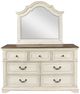 New Classic® Home Furnishings Anastasia Antique White Dresser and Mirror-2