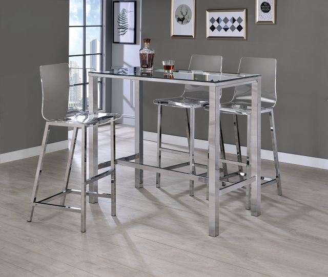 Coaster® Tolbert Chrome Bar Table with Glass Top-4