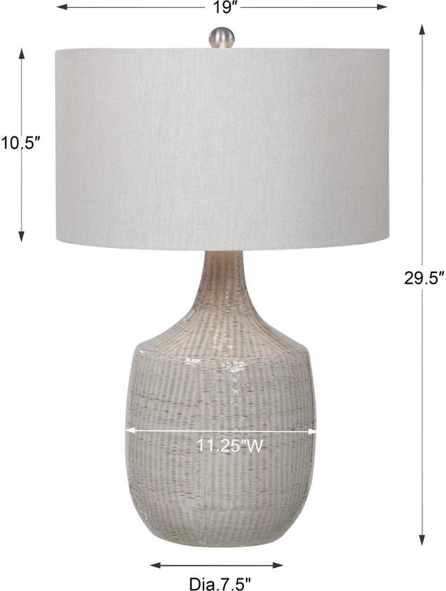 Uttermost® Felipe Light Gray Glaze Table Lamp-2