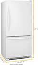 Réfrigérateur à congélateur inférieur de 30 po Whirlpool® de 18.7 pi³ - Blanc *J324-3