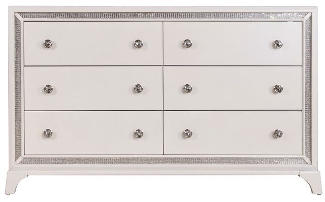 Steve Silver Co. Cassie Pearl Illuminating Glam Dresser and Mirror-3