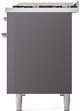Ilve® Nostalgie II Series 48" Graphite Matte Pro Style Dual Fuel Range-4