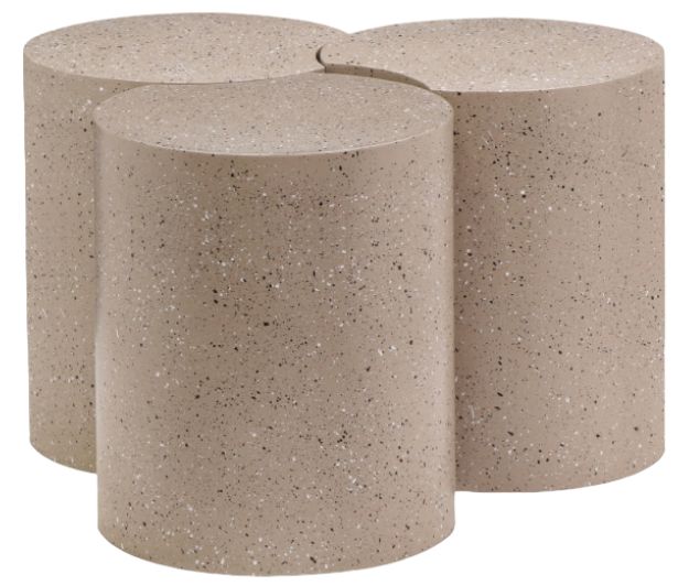 Meridian Furniture Dimple 3-Piece Taupe 20'' Modular Nesting Coffee Table Set-0
