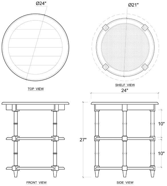 Bramble Customizable Martinique Round Side Table-1