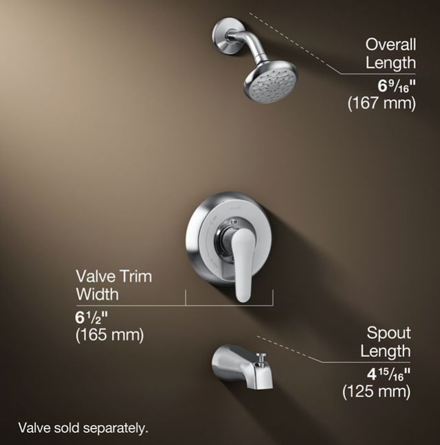KOHLER® July® Rite-Temp® Polished Chrome 1.75 GPM Bath and Shower Trim Kit-2