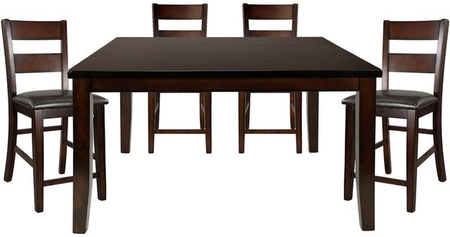 Homelegance® Mantello 5-Piece Cherry Brown Counter Height Dining Table Set-0