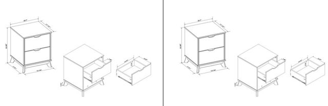 Powell® Portix 2-Piece Black Nightstand Set-2
