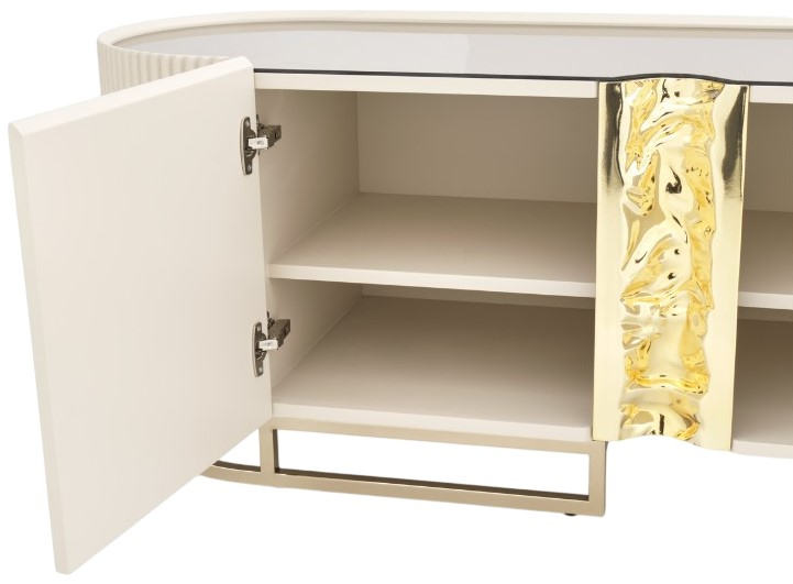 Michael Amini® Lisbon Silken Matte Cream Media Cabinet | Jack's